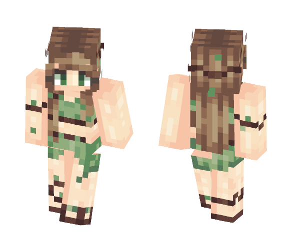 Download Free Leafy Green~Nature Girl Update Skin for Minecraft image 1 Leafy Green~Nature Girl Update - Girl Minecraft Skins - image 1