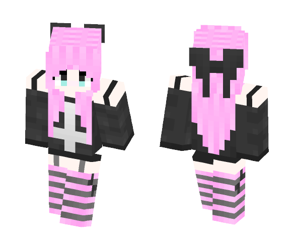 Download Free ~Pink Hair Girl~ Skin for Minecraft image 1 ~Pink Hair Girl~ - Color Haired Girls Minecraft Skins - image 1