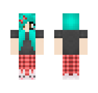 Teal haired gamer girl