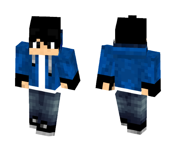 Human Skin // Blue Hacket - Male Minecraft Skins - image 1