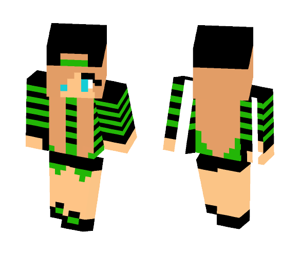 Download Free Black and Green girl Skin for Minecraft image 1 Black and Green girl - Girl Minecraft Skins - image 1