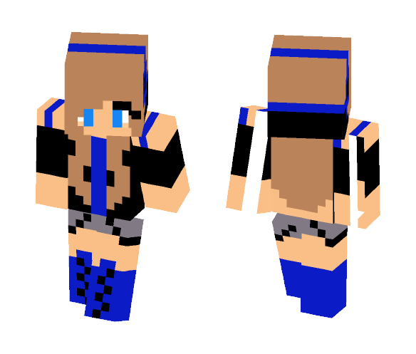 Download Free Black and blue rebel girl Skin for Minecraft image 1 Black and blue rebel girl - Girl Minecraft Skins - image 1