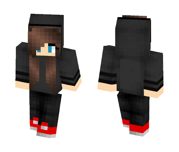 Black hooded girl - Girl Minecraft Skins - image 1