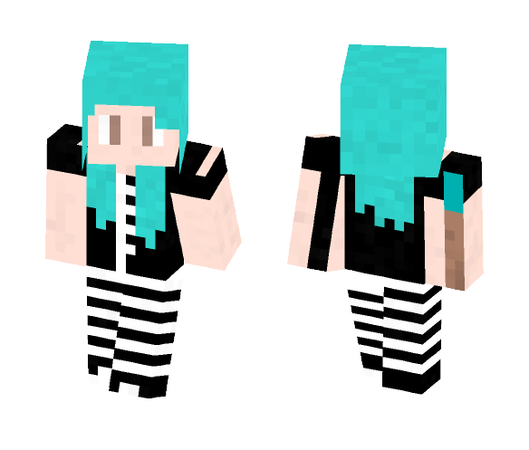 Download Free Black & White Girl Skin for Minecraft image 1 Black & White Girl - Girl Minecraft Skins - image 1