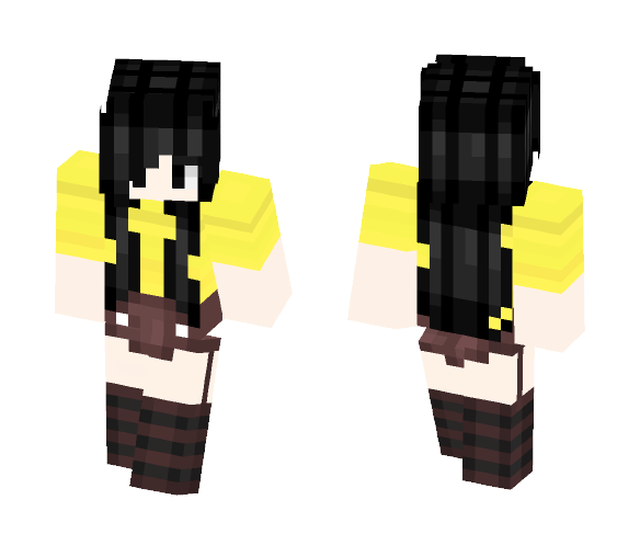 Black haired girl~ - Color Haired Girls Minecraft Skins - image 1