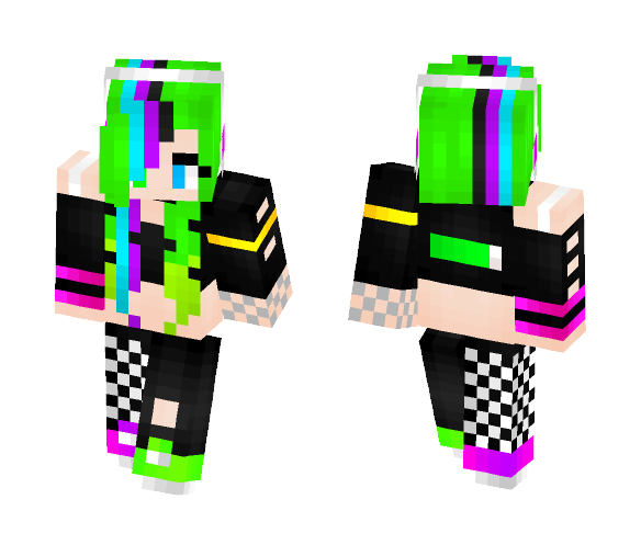 Techno Colours - Female Minecraft Skins - image 1