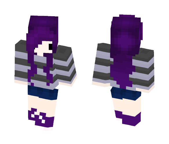 Download Free Dark Purple Girl Skin for Minecraft image 1 Dark Purple Girl - Girl Minecraft Skins - image 1