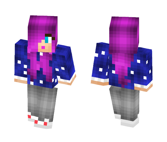 Download Free Pink Hair Girl Skin for Minecraft image 1 Pink Hair Girl - Color Haired Girls Minecraft Skins - image 1