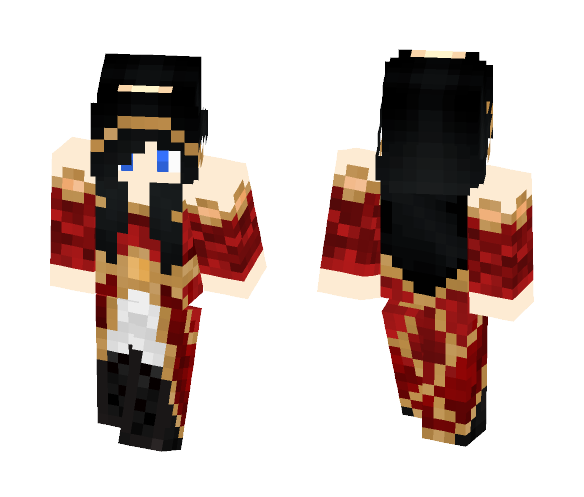 Red Noble Riding Gear - Female Minecraft Skins - image 1