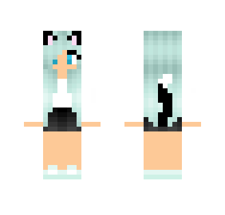 Light blue hair neko girl
