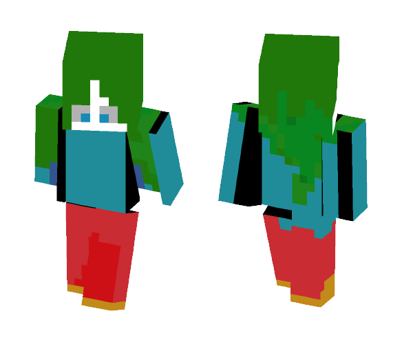 Download Free A girl with green hair i guess? Skin for Minecraft image 1 A girl with green hair i guess? - Color Haired Girls Minecraft Skins - image 1