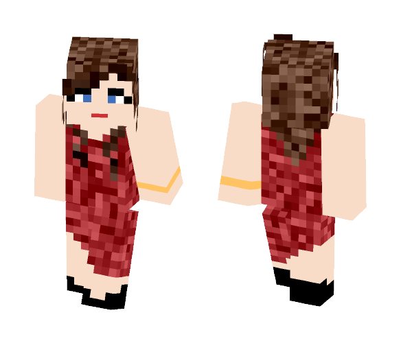 Download Free Girl with red dress Skin for Minecraft image 1 Girl with red dress - Girl Minecraft Skins - image 1