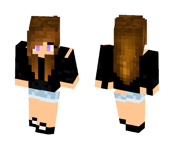 Download Free Purple Eye Girl First Skin Skin for Minecraft image 1 Purple Eye Girl First Skin - Girl Minecraft Skins - image 1