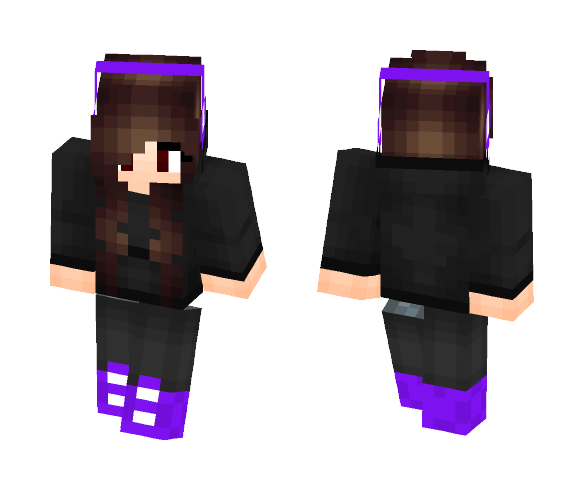 Download Free Cute Brunette Headphone Girl Skin for Minecraft image 1 Cute Brunette Headphone Girl - Cute Girls Minecraft Skins - image 1