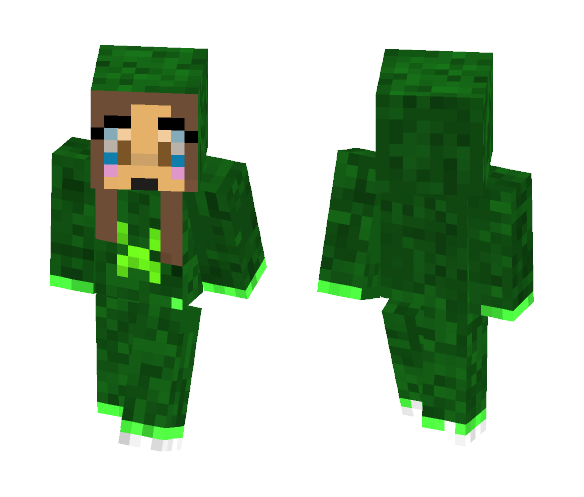 Frisk in a creeper onesie - Female Minecraft Skins - image 1