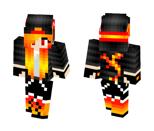 Fire Gamer Girl - Girl Minecraft Skins - image 1