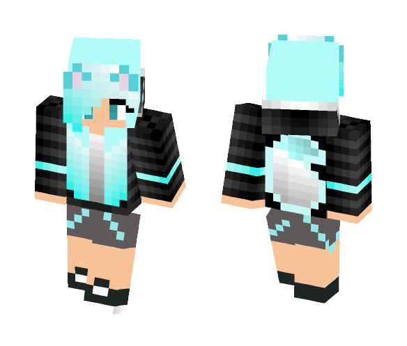 Minty Wolf Girl - Girl Minecraft Skins - image 1