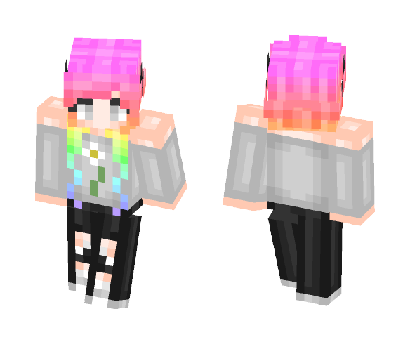 Download Free Rainbow2.0 Skin for Minecraft image 1 Rainbow2.0 - Female Minecraft Skins - image 1