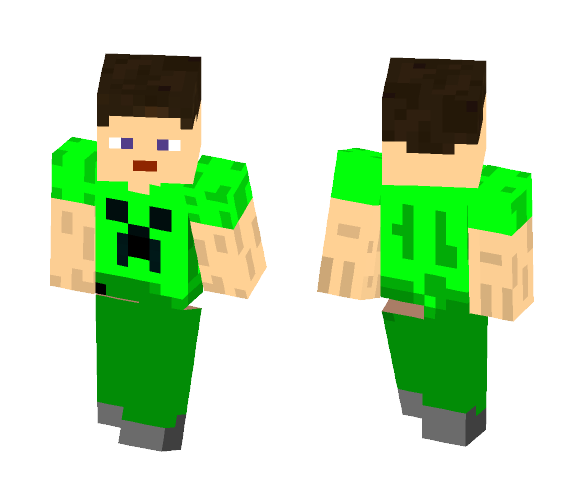 Download Free Young Steve With Creeper Skin for Minecraft image 1 Young Steve With Creeper - Male Minecraft Skins - image 1