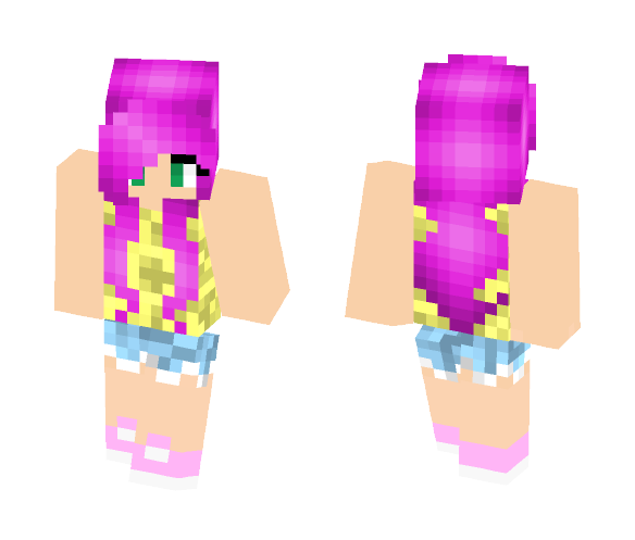 Download Free girl in yellow tank top Skin for Minecraft image 1 girl in yellow tank top - Girl Minecraft Skins - image 1