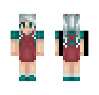 Girl in Pinafore Dress