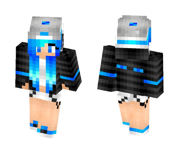 Download Free Girl With Blue Hair Skin for Minecraft image 1 Girl With Blue Hair - Color Haired Girls Minecraft Skins - image 1