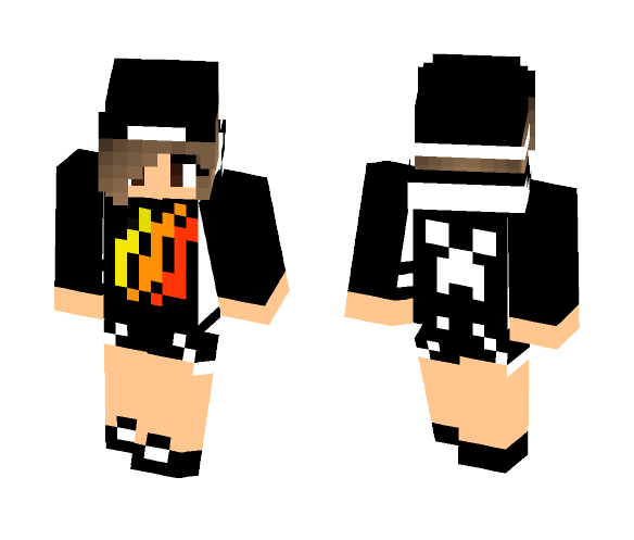 Flame hoodie tomboy! - Female Minecraft Skins - image 1
