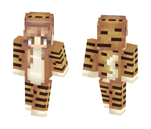 Download Free Tiger Onesie Skin for Minecraft image 1 Tiger Onesie - Female Minecraft Skins - image 1