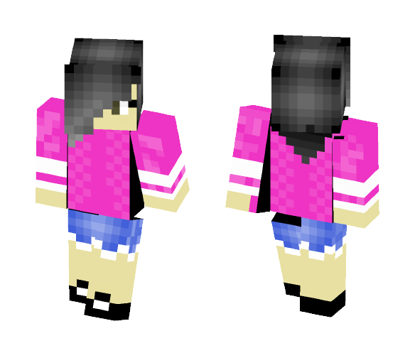 Download Free Black Haied Female/Girl Skin for Minecraft image 1 Black Haied Female/Girl - Female Minecraft Skins - image 1