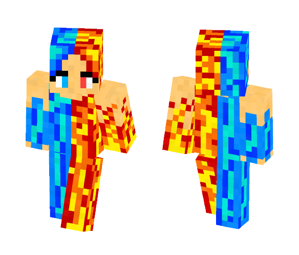 Download Free Fire And Water Skin for Minecraft image 1 Fire And Water - Female Minecraft Skins - image 1