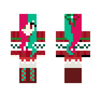 christmas girl torn between colors