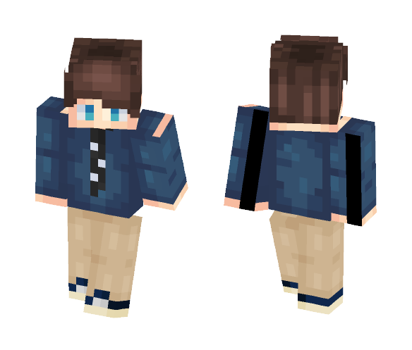 Blue Shirt w/ Tie || 4px in Desc. - Male Minecraft Skins - image 1