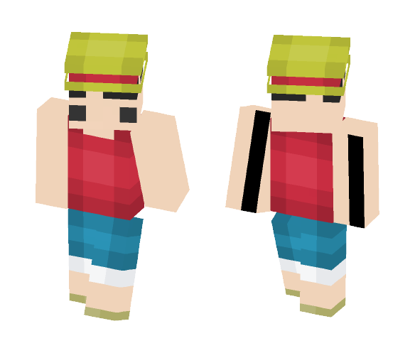 8-Bit Luffy - Male Minecraft Skins - image 1
