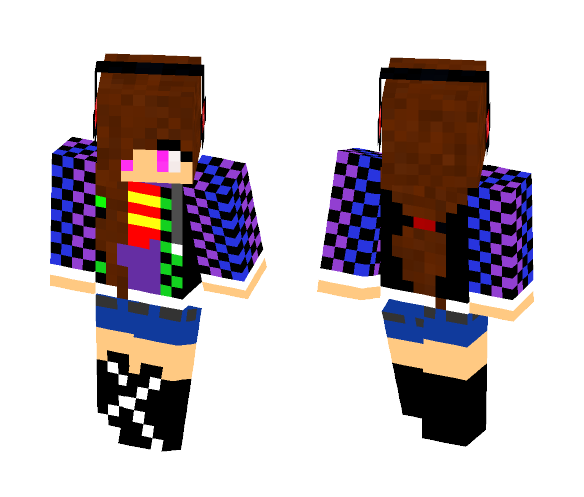 Download Free Teen Girl with Headphones Skin for Minecraft image 1 Teen Girl with Headphones - Girl Minecraft Skins - image 1