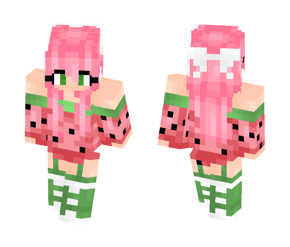 Download Free Watermelon Girl Skin for Minecraft image 1 Watermelon Girl - Girl Minecraft Skins - image 1