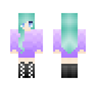Blue hair girl ◕ ◡ ◕ - Color Haired Girls Minecraft Skins - image 2