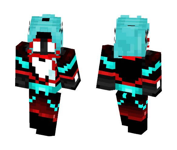 Download Free Error Undyne Skin for Minecraft image 1 Error Undyne - Female Minecraft Skins - image 1