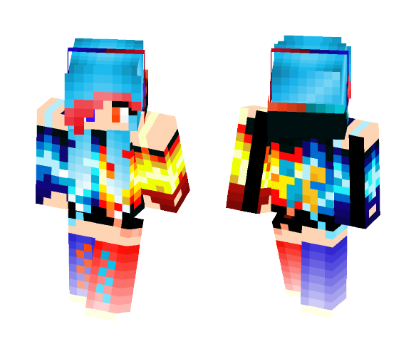 Download Free Fire 'n' Ice Gamer Girl ???? Skin for Minecraft image 1 Fire 'n' Ice Gamer Girl ???? - Girl Minecraft Skins - image 1