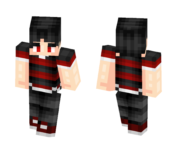 Download Free Red+Black Striped Shirt Boy Skin for Minecraft image 1 Red+Black Striped Shirt Boy - Boy Minecraft Skins - image 1