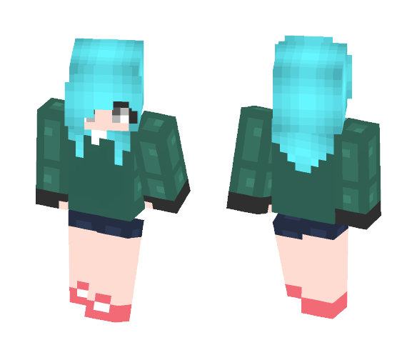 Download Free Blue Hair Skin for Minecraft image 1 Blue Hair - Female Minecraft Skins - image 1