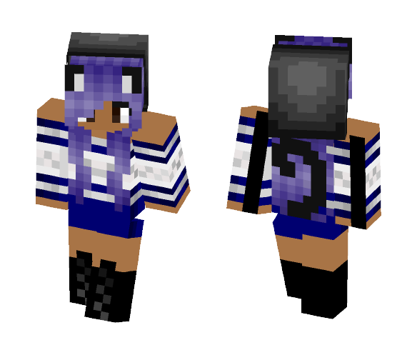 Purple cat girl - Cat Minecraft Skins - image 1