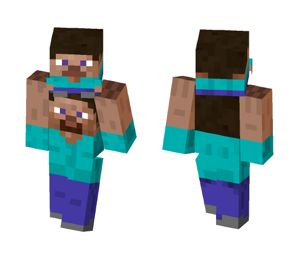 Steve holding a baby steve - Male Minecraft Skins - image 1