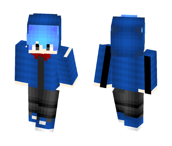 Download Free Blue Hair Boy W/Blue Hoodie Skin for Minecraft image 1 Blue Hair Boy W/Blue Hoodie - Male Minecraft Skins - image 1