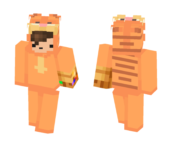 garfield onesie with infinity gauntlet - Male Minecraft Skins - image 1
