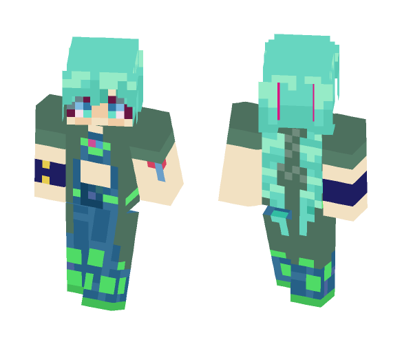 Hatsune Miku (Jolyne Kujo COAT) - Female Minecraft Skins - image 1