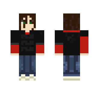 Kevin Shields from My Bloody Valentine (Red sweater + black t-shirt)