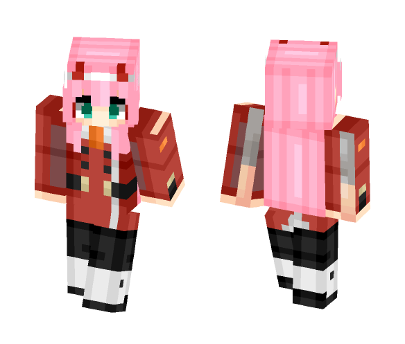 Zero Two (ゼロツー) | Darling in the Franxx (ダーリン・イン・ザ・フランキス) | Anime cartoon - Female Minecraft Skins - image 1